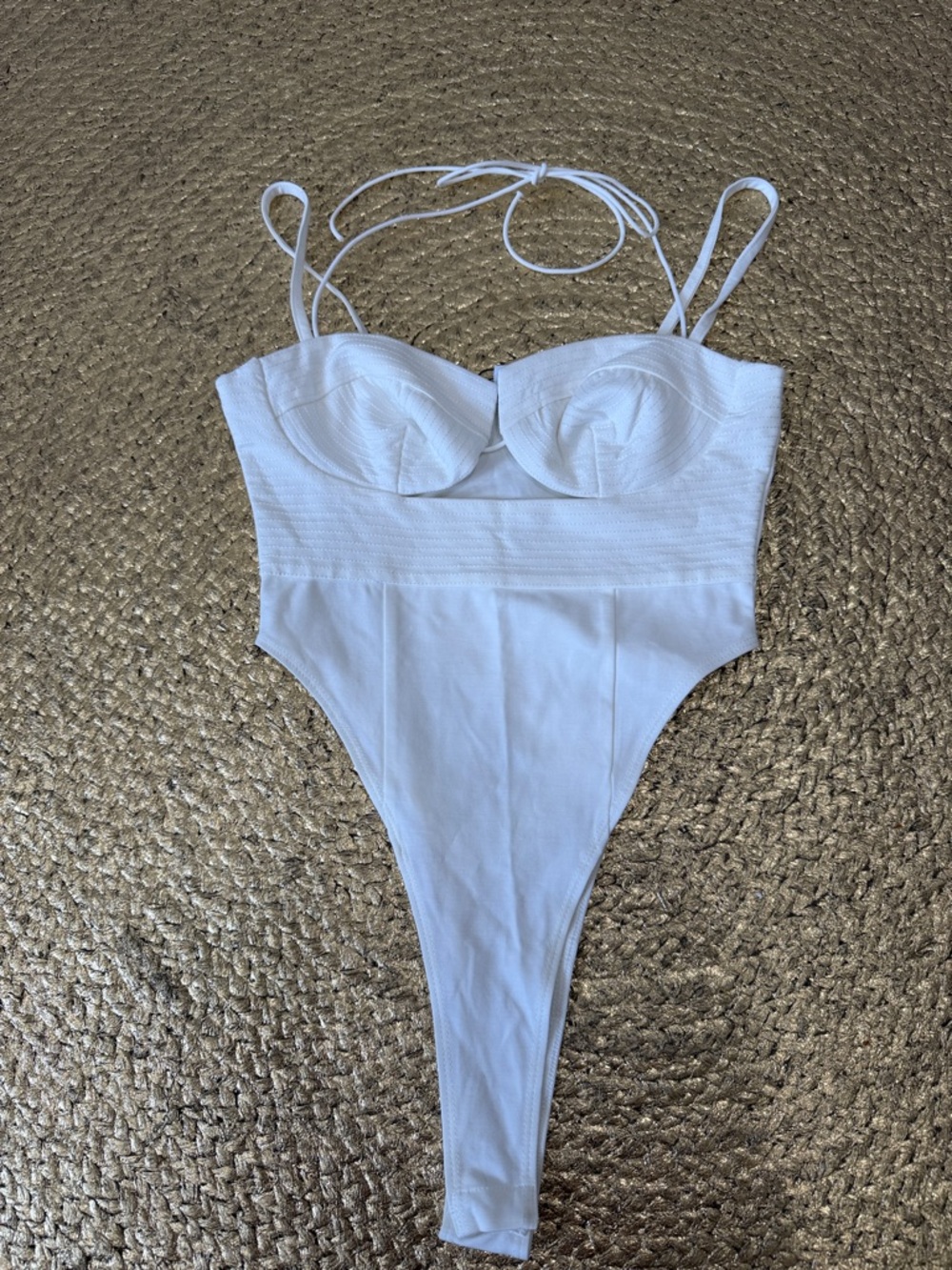 White One-Piece Bustier bodysuit